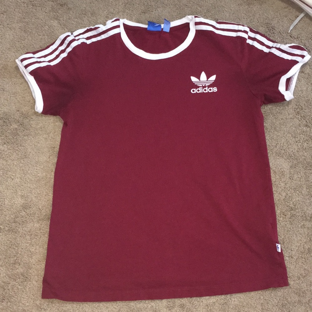 Maroon adidas shirt